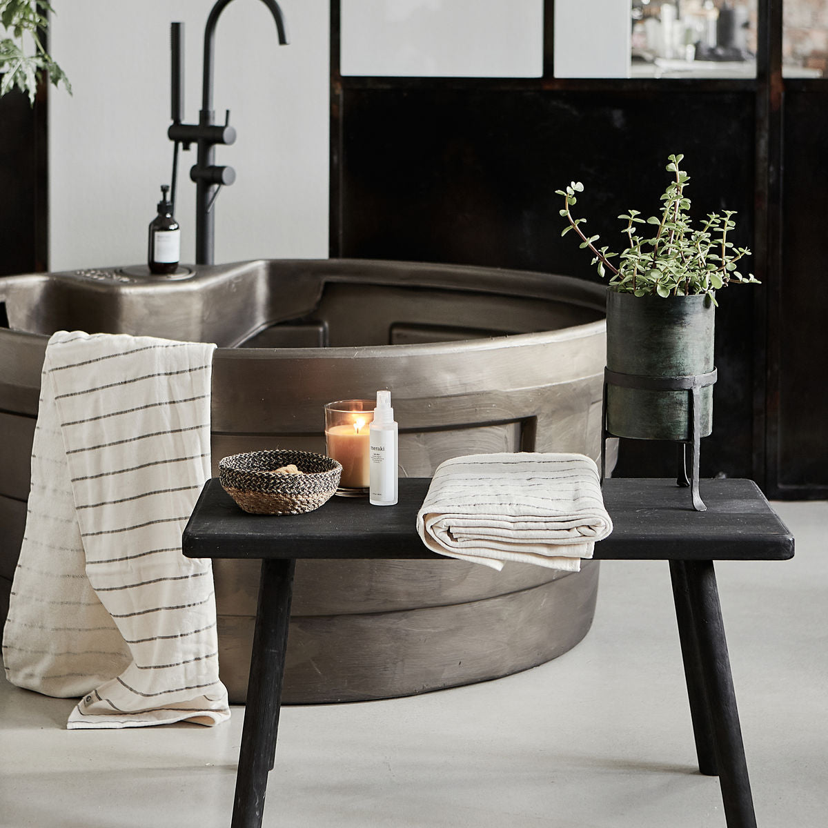 House Doctor Nadi Bench in Black Finish