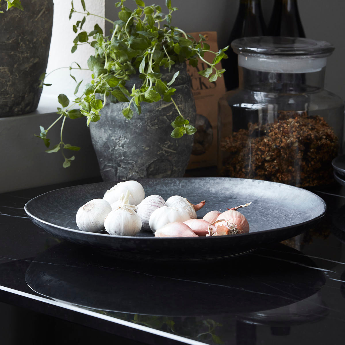 House Doctor Pion Dish With Blackish Brown Finish