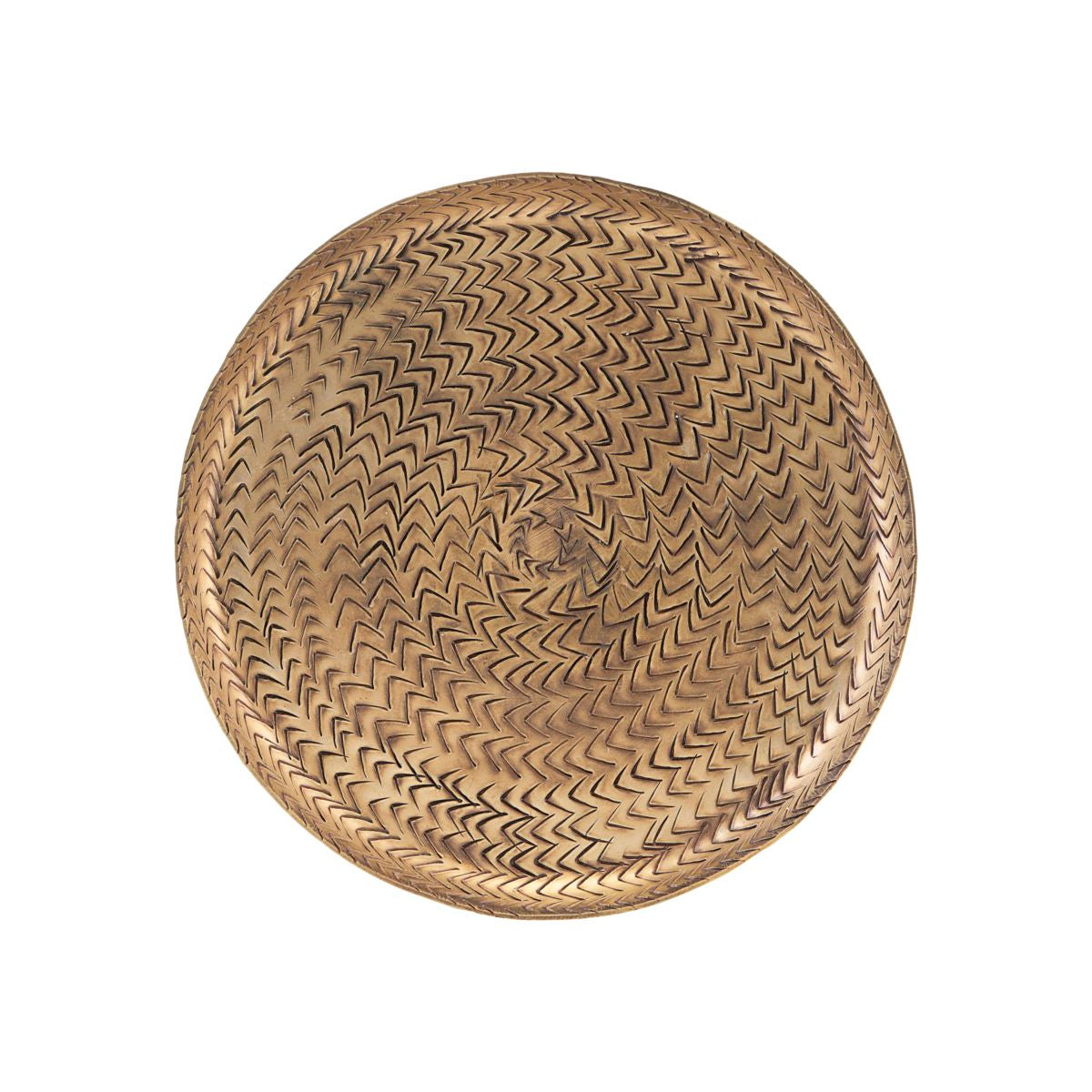 House Doctor Rattan Tray in Brass Finish