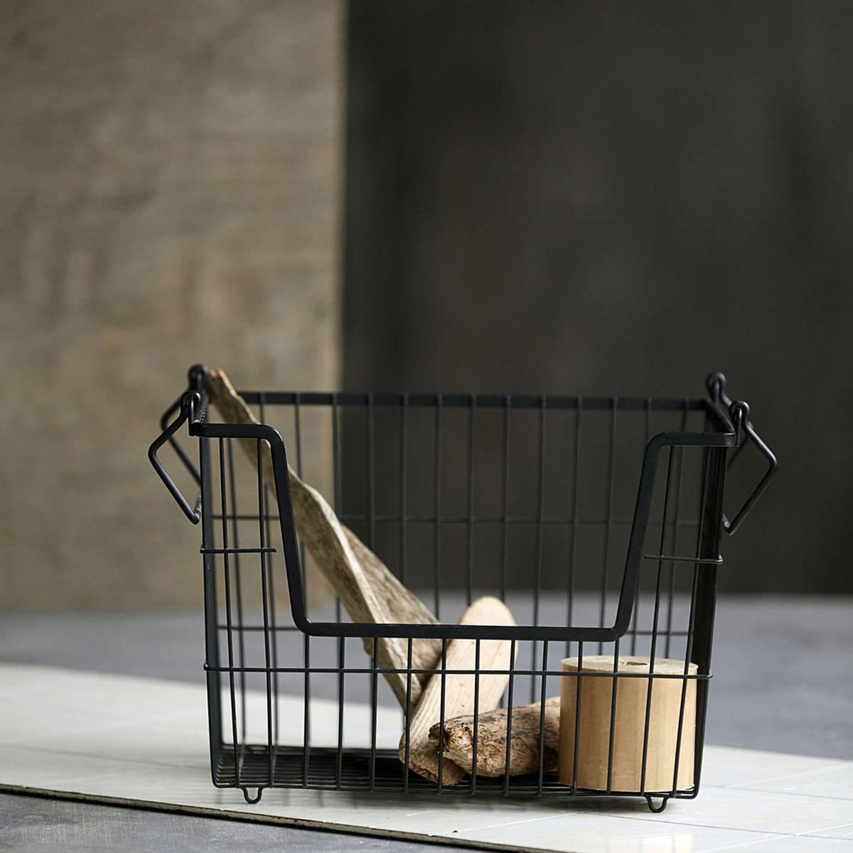House Doctor Steel Basket With Matte Black Finish
