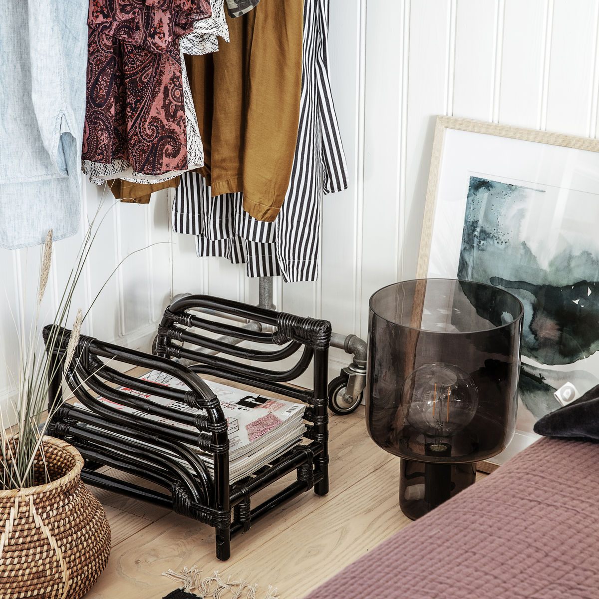 House Doctor Story Lanscape Magazine Holder in Black Finish