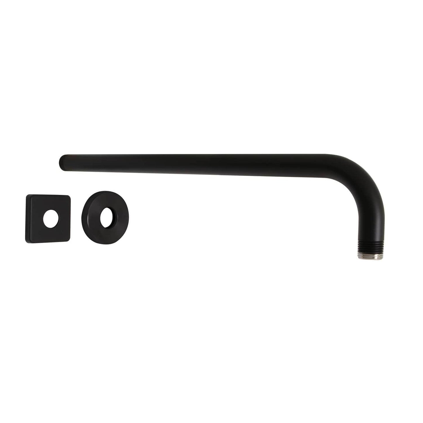 Huntington Brass 15" Matte Black Straight Shower Arm and Flange
