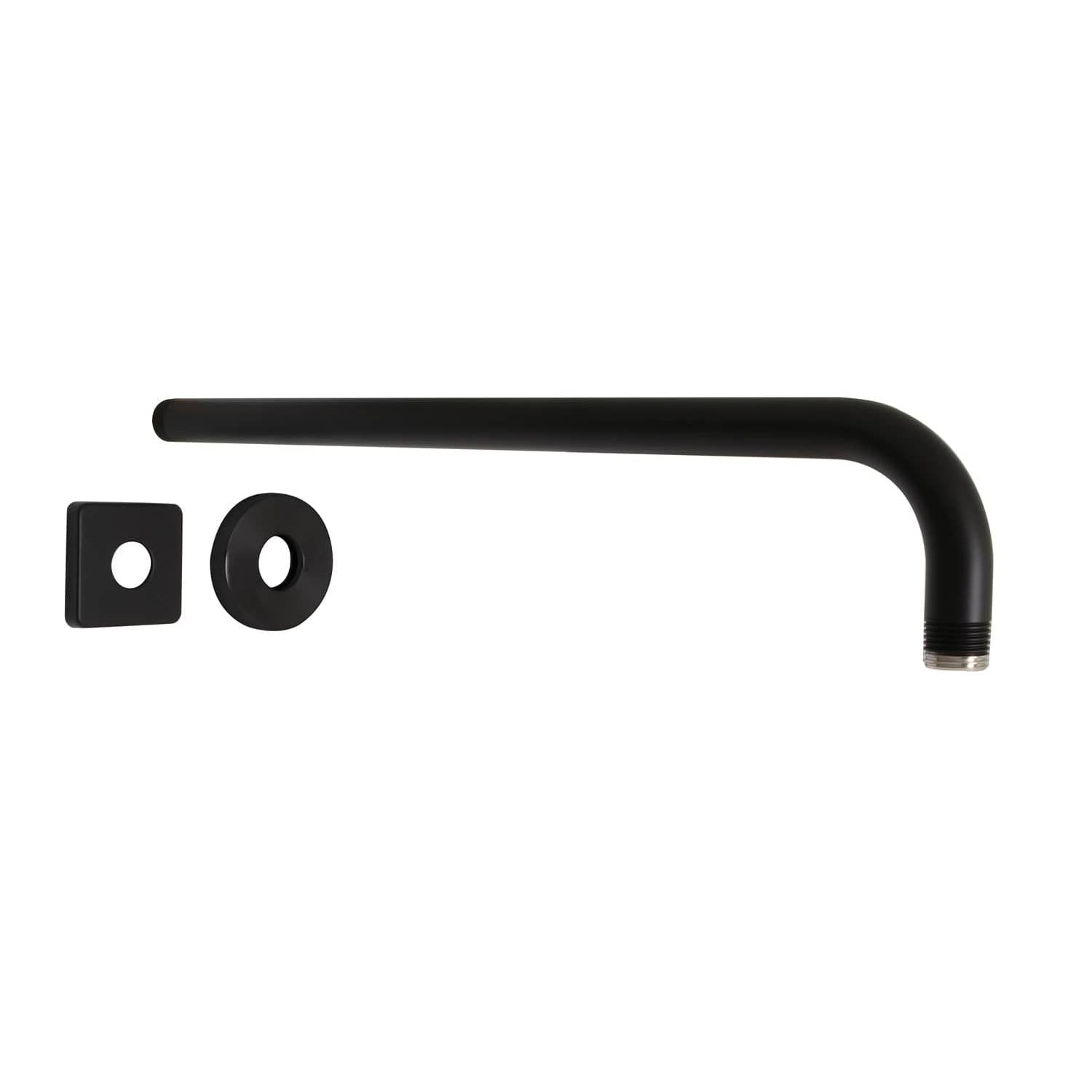 Huntington Brass 15" Matte Black Straight Shower Arm and Flange