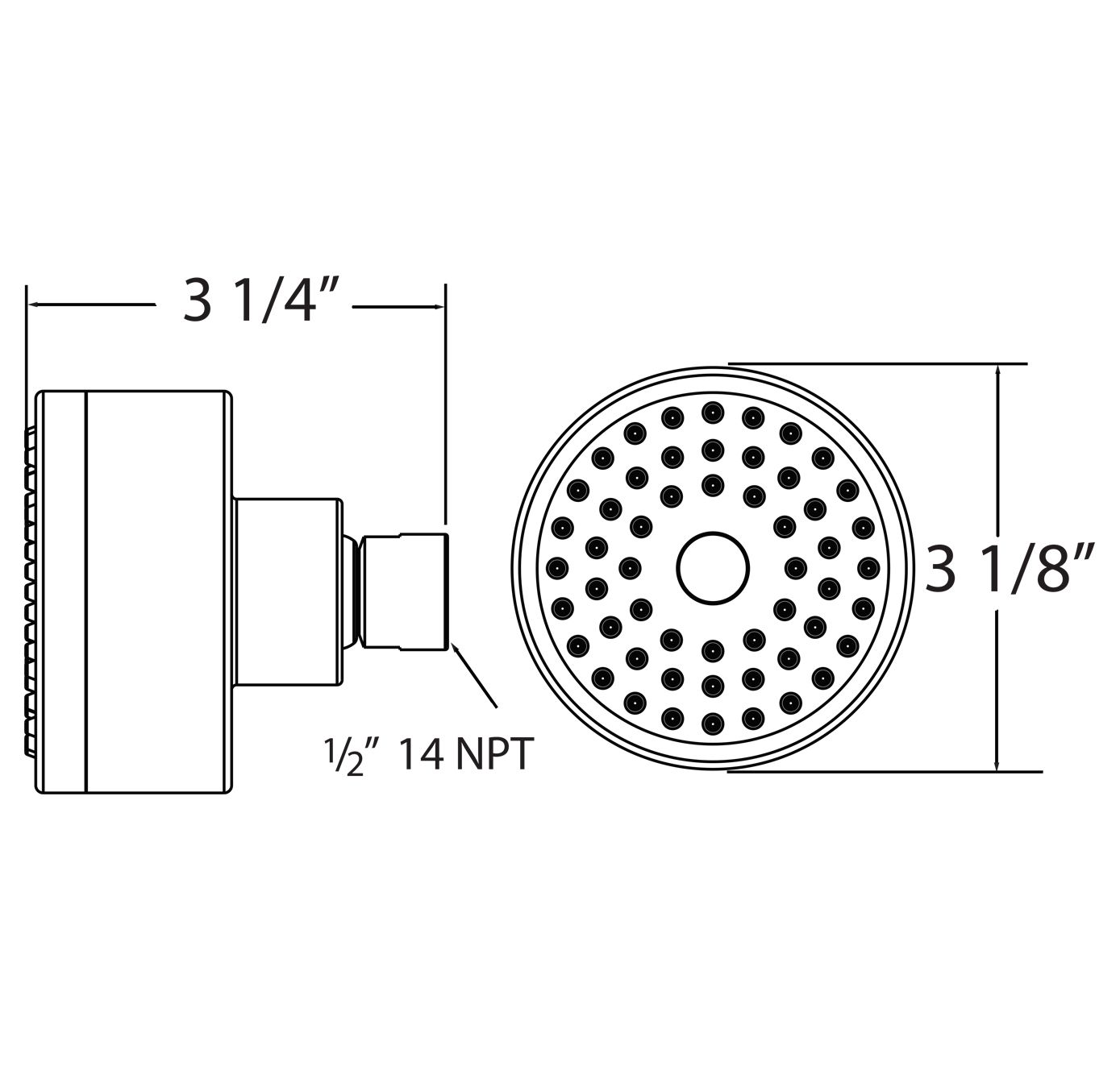 Huntington Brass 3" Diameter Face Matte Black Single Setting Shower Head (P0227349)