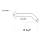Huntington Brass 8" PVD Polished Nickel Square Shower Arm and Flange
