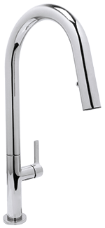 Huntington Brass Cevi Contemporary Pull-Down 17" PVD Satin Nickel Kitchen Faucet by Chemcore Industries