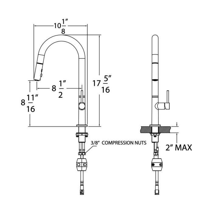 Huntington Brass Cevi Matte Black Pull-Down Kitchen Faucet