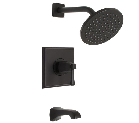 Huntington Brass Davenport Matte Black Tub and Shower Package