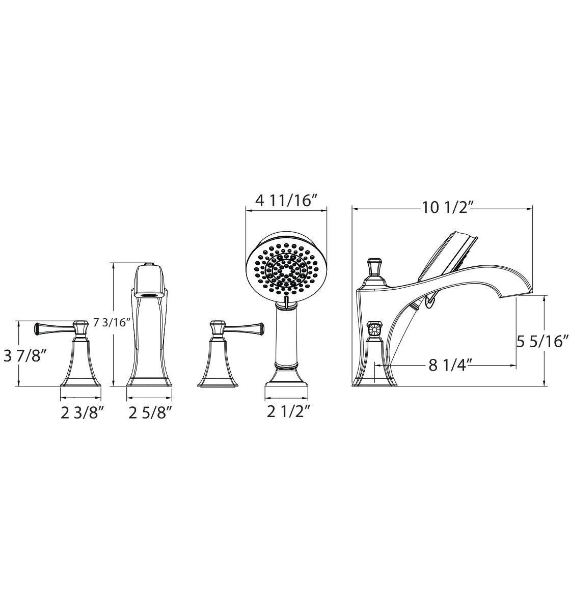 Huntington Brass Davenport Roman Polished Chrome Tub Filler Faucet