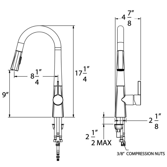 Huntington Brass Ellery PVD Satin Nickel Pull-Down Kitchen Faucet