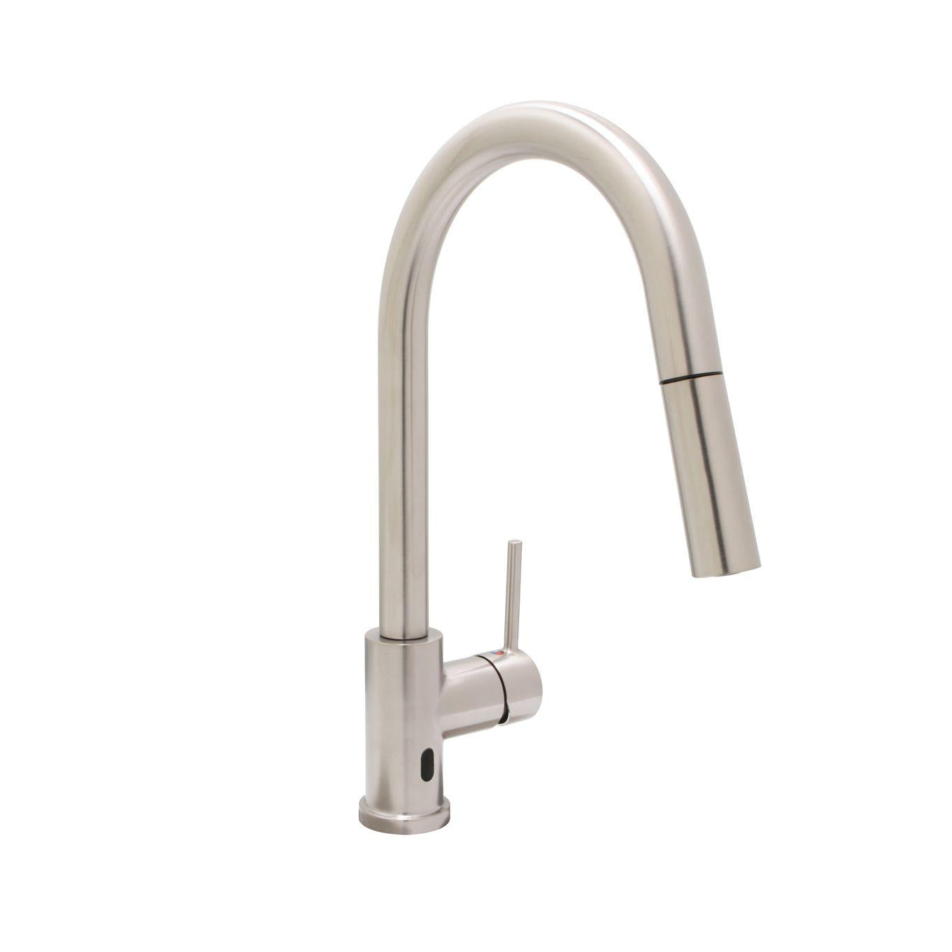 Huntington Brass Euro Arc IS Intellisense PVD Satin Nickel Pull-Down Sensor Kitchen Faucet