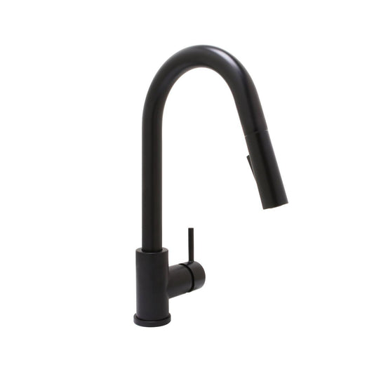 Huntington Brass Euro Arc Matte Black Pull-Down Kitchen Faucet