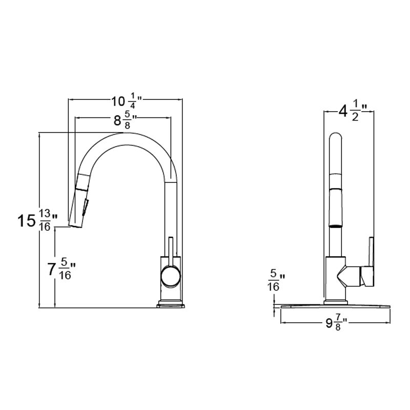 Huntington Brass Euro Arc Polished Chrome Pull-Down Kitchen Faucet