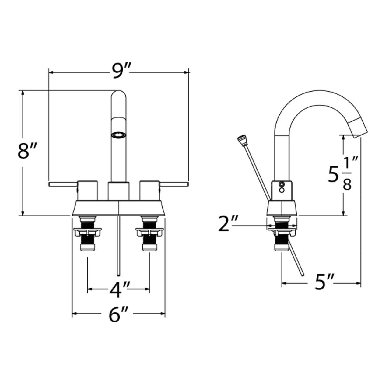 Huntington Brass Euro Matte Black Center Set Lavatory Faucet