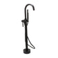 Huntington Brass Euro Matte Black Freestanding Tub Filler Faucet