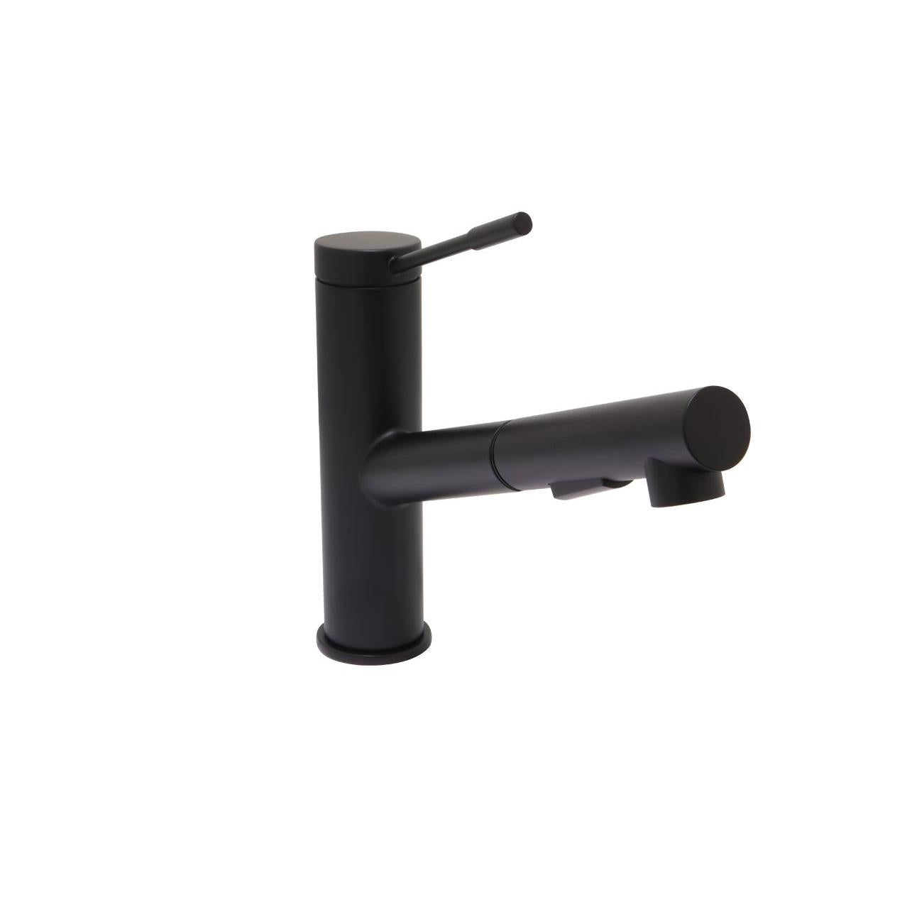 Huntington Brass Euro Matte Black Pull-Out Kitchen Faucet