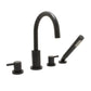 Huntington Brass Euro Matte Black Roman Tub Filler Faucet With Hand Shower
