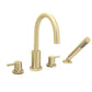 Huntington Brass Euro PVD Satin Brass Roman Tub Filler Faucet With Hand Shower