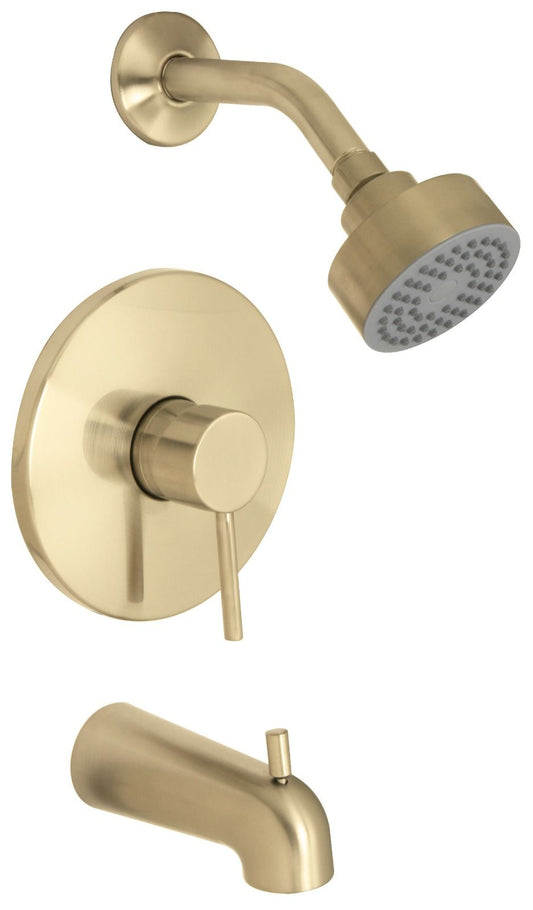 Huntington Brass Euro PVD Satin Brass Tub and Shower Package