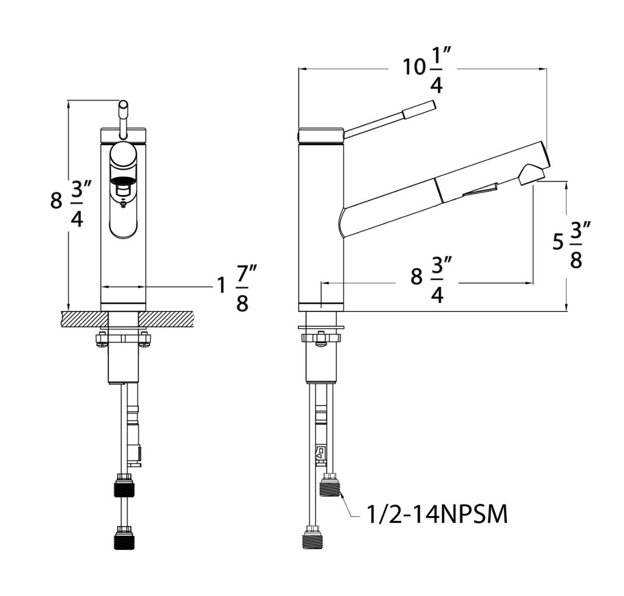 Huntington Brass Euro PVD Satin Nickel Pull-Out Kitchen Faucet