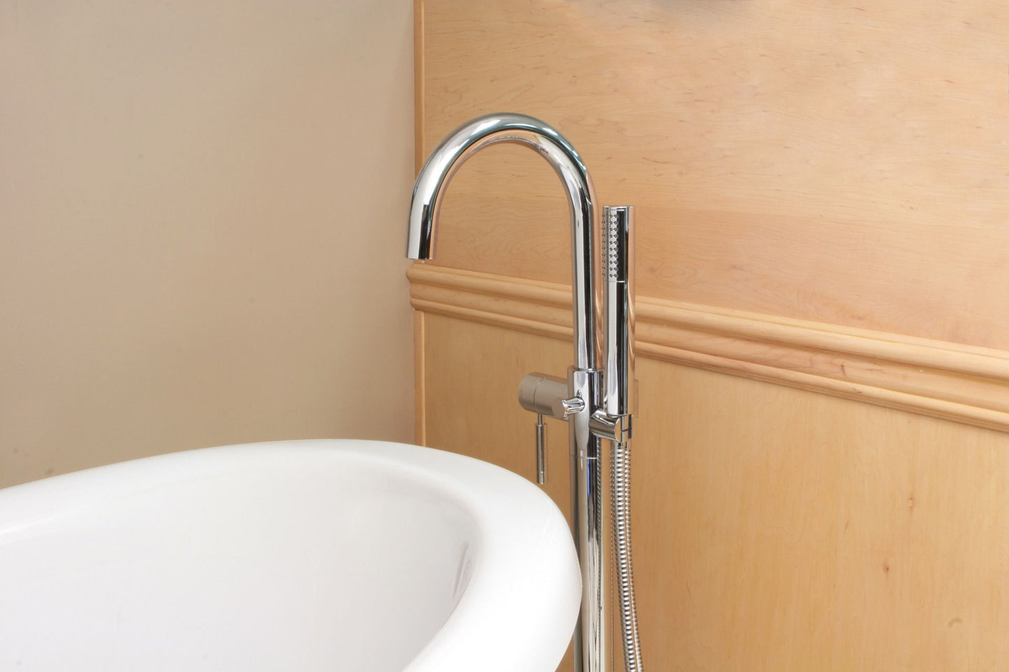 Huntington Brass Euro Polished Chrome Freestanding Tub Filler Faucet