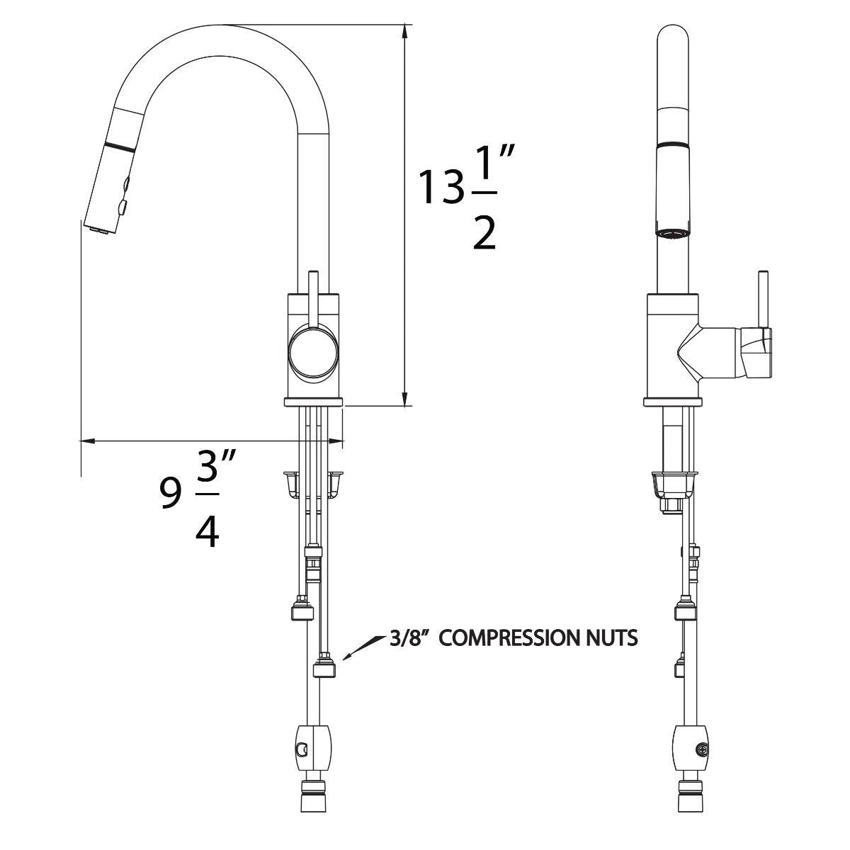 Huntington Brass Euro Polished Chrome Pull-Down Bar or Prep Kitchen Faucet