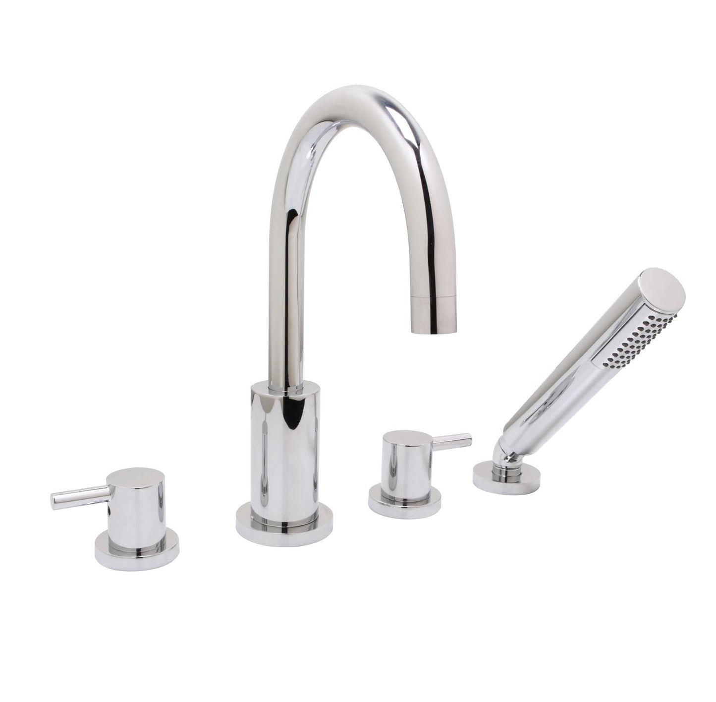 Huntington Brass Euro Polished Chrome Roman Tub Filler Faucet With Hand Shower