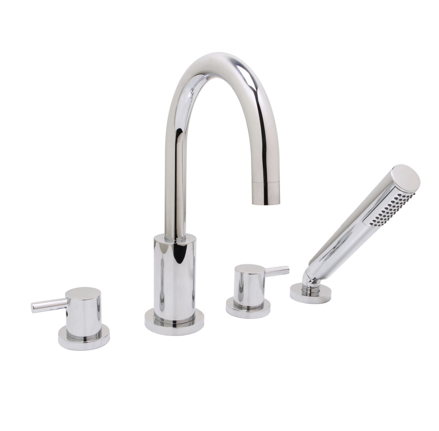 Huntington Brass Euro Polished Chrome Roman Tub Filler Faucet With Hand Shower