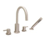 Huntington Brass Euro Satin Nickel Roman Tub Filler Faucet With Hand Shower