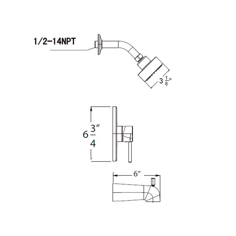 Huntington Brass Euro Satin Nickel Tub and Shower Package