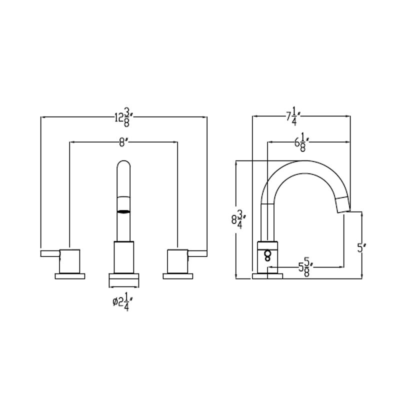 Huntington Brass Euro Satin Nickel Widespread Lavatory Faucet