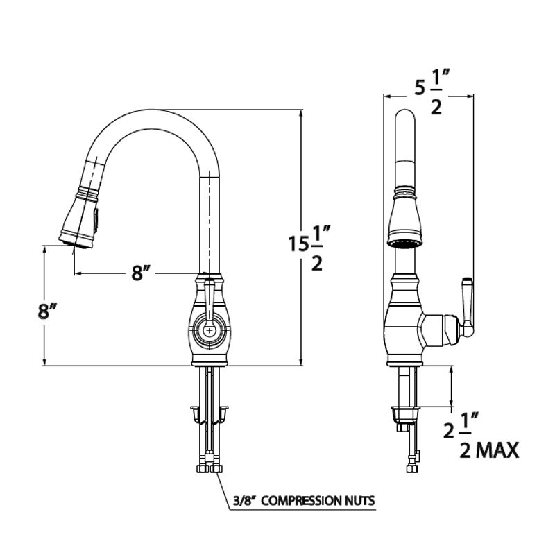 Huntington Brass Isabelle PVD Satin Nickel Pull-Down Kitchen Faucet