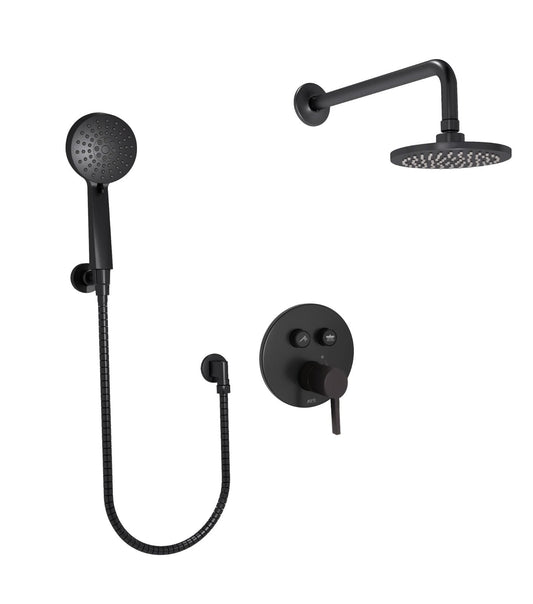 Huntington Brass Joy Matte Black Push Button Shower Trim Package