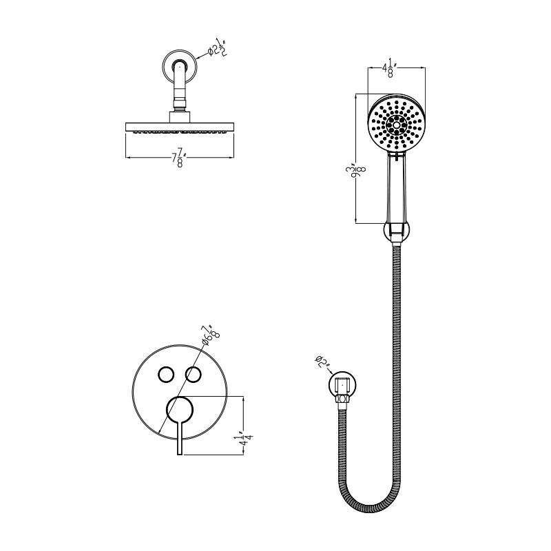 Huntington Brass Joy PVD Satin Brass Push Button Shower Trim Package