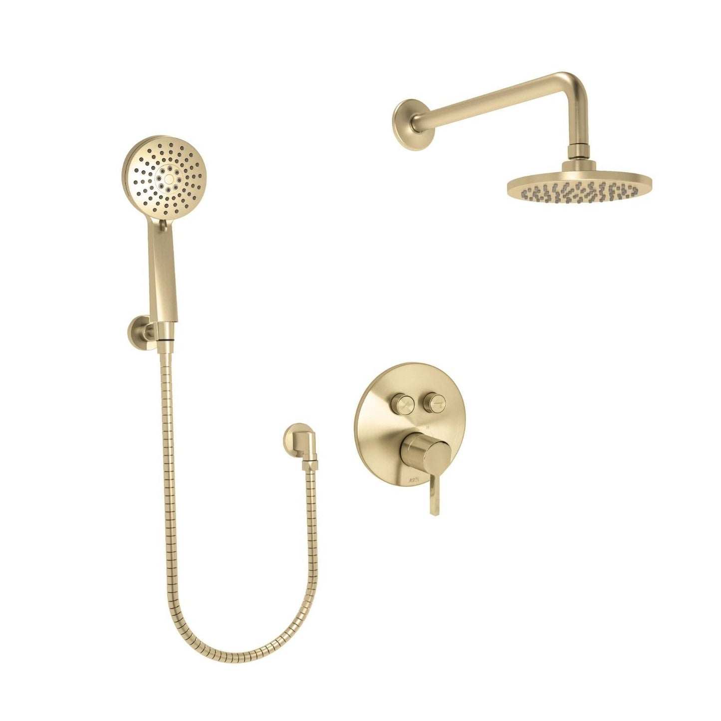 Huntington Brass Joy PVD Satin Brass Push Button Shower Trim Package