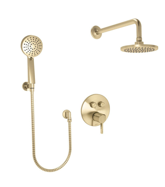 Huntington Brass Joy PVD Satin Brass Push Button Shower Trim Package