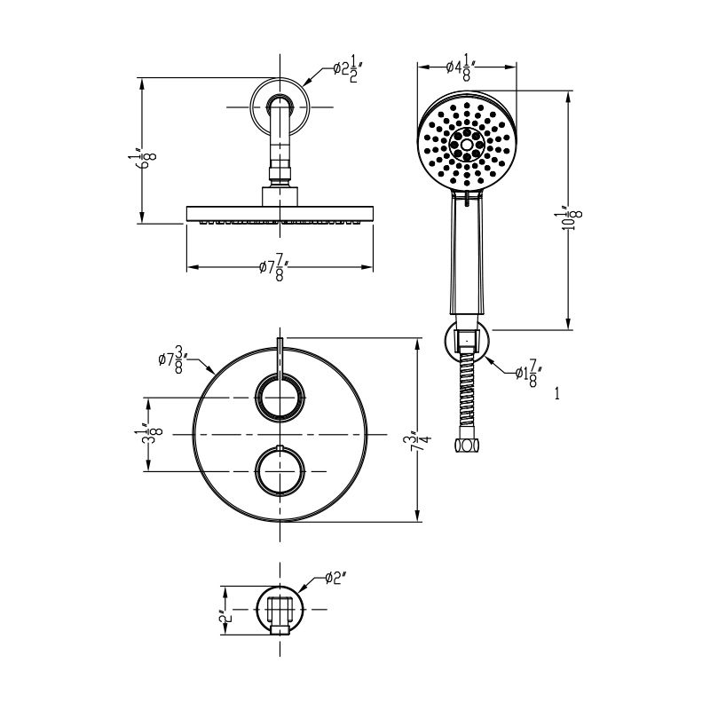 Huntington Brass Joy PVD Satin Brass Thermostatic Shower Package