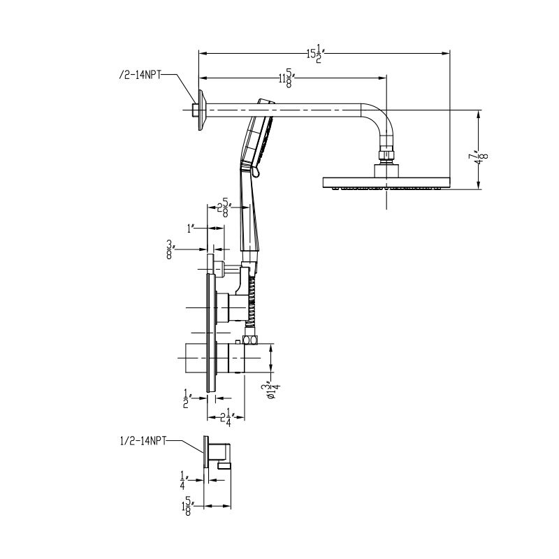 Huntington Brass Joy PVD Satin Brass Thermostatic Shower Package