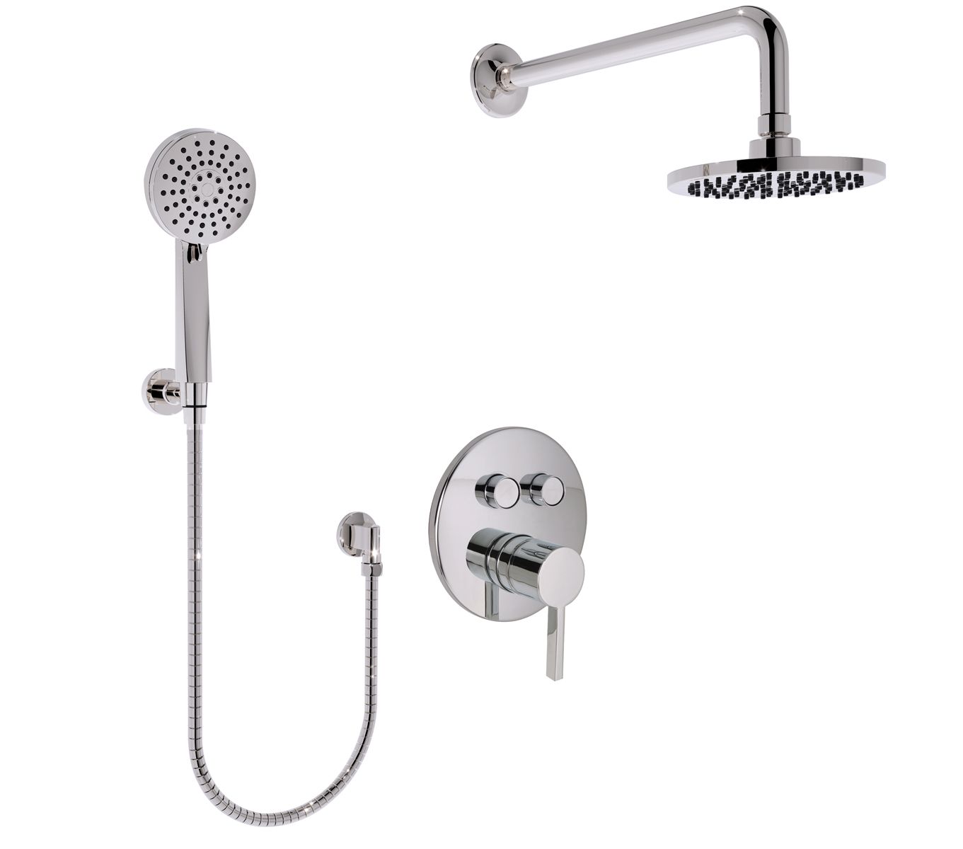 Huntington Brass Joy PVD Satin Nickel Push Button Shower Trim Package