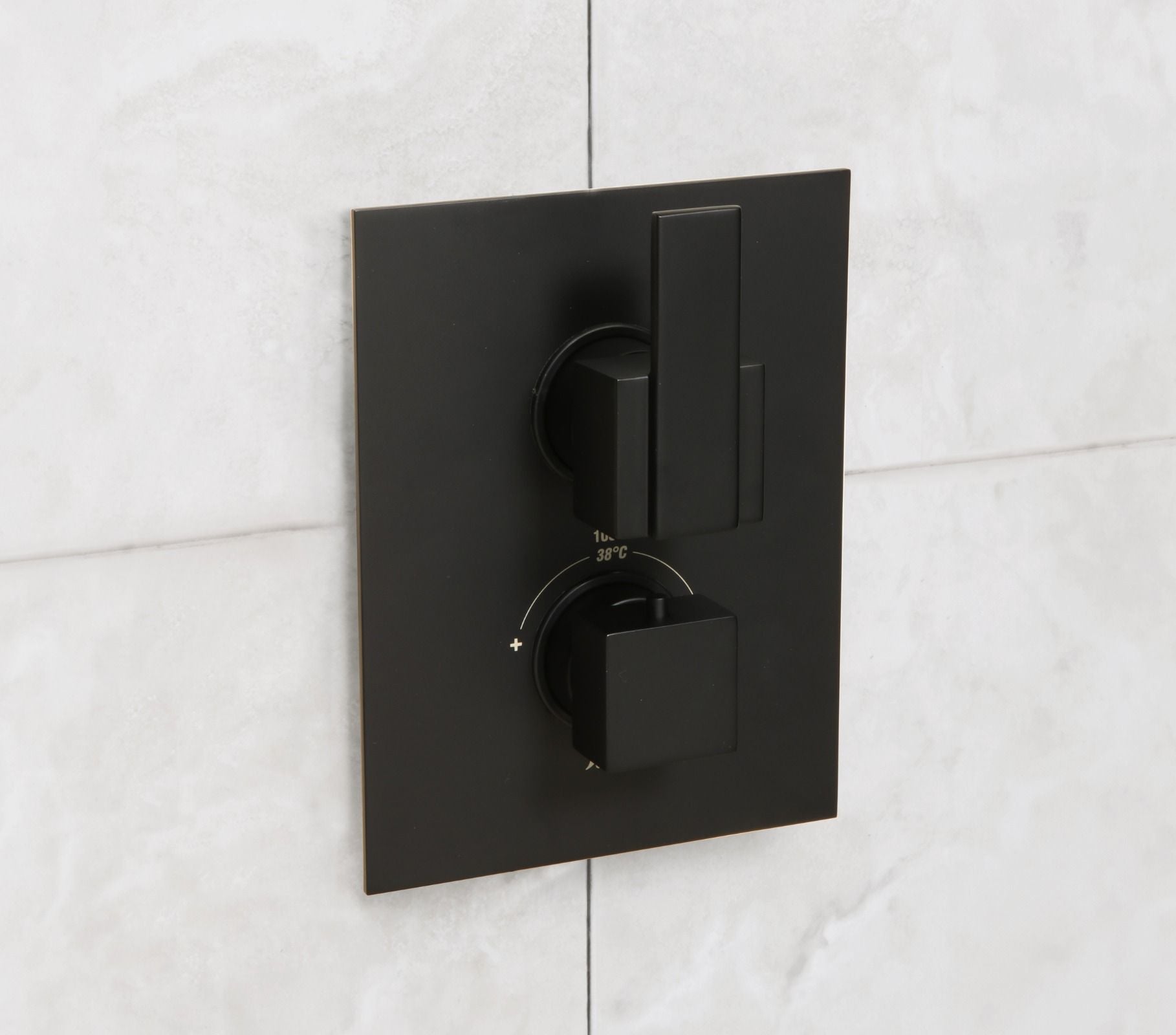 Huntington Brass Matte Black Square Thermostatic Shower Package