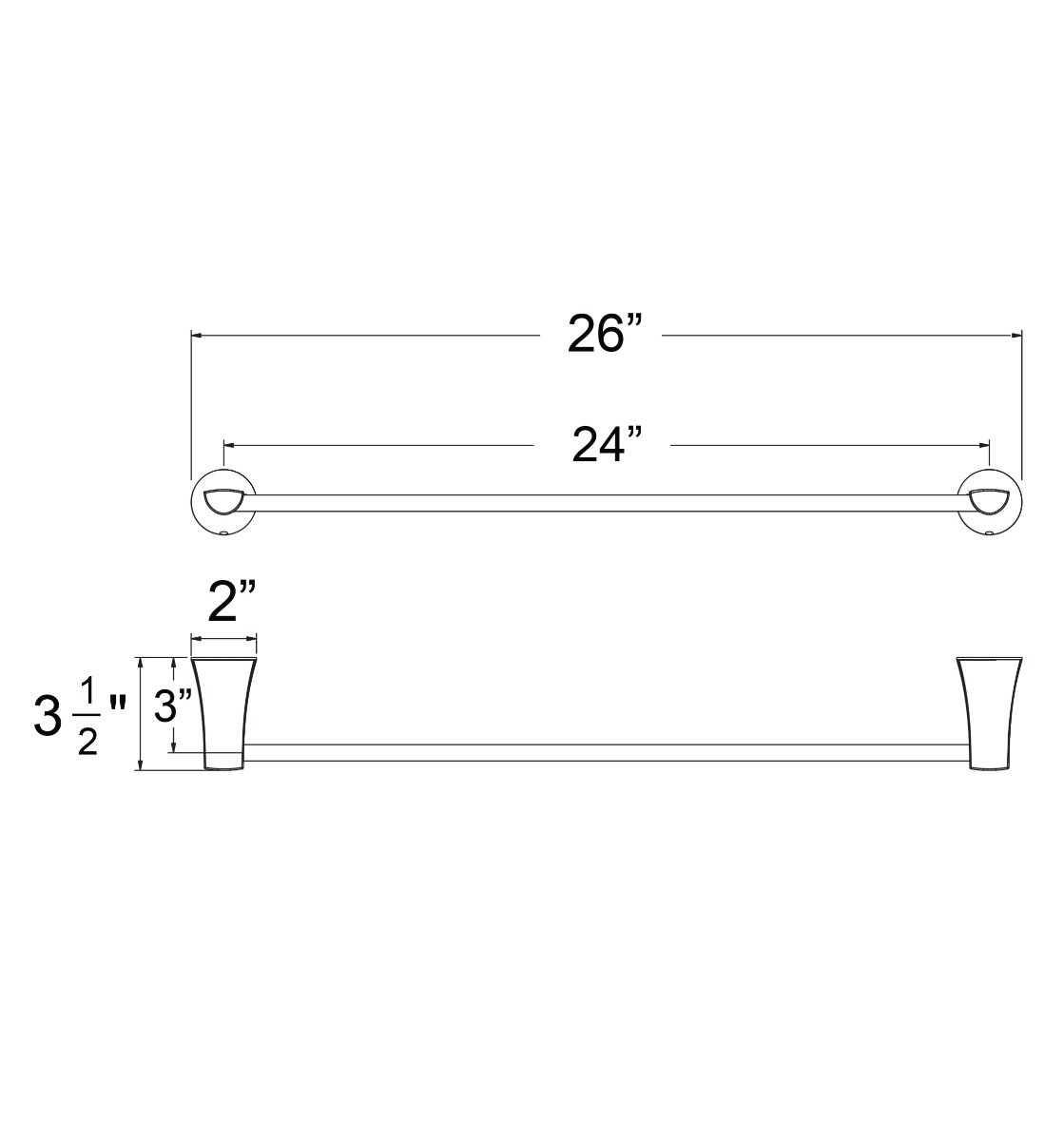 Huntington Brass Matte Black Towel Bar for Joy and Trend Series