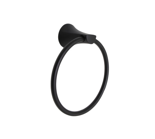 Huntington Brass Matte Black Towel Ring for Joy and Trend Series