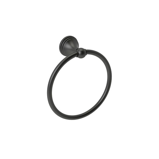 Huntington Brass Matte Black Towel Ring for Woodbury and Isabelle Series