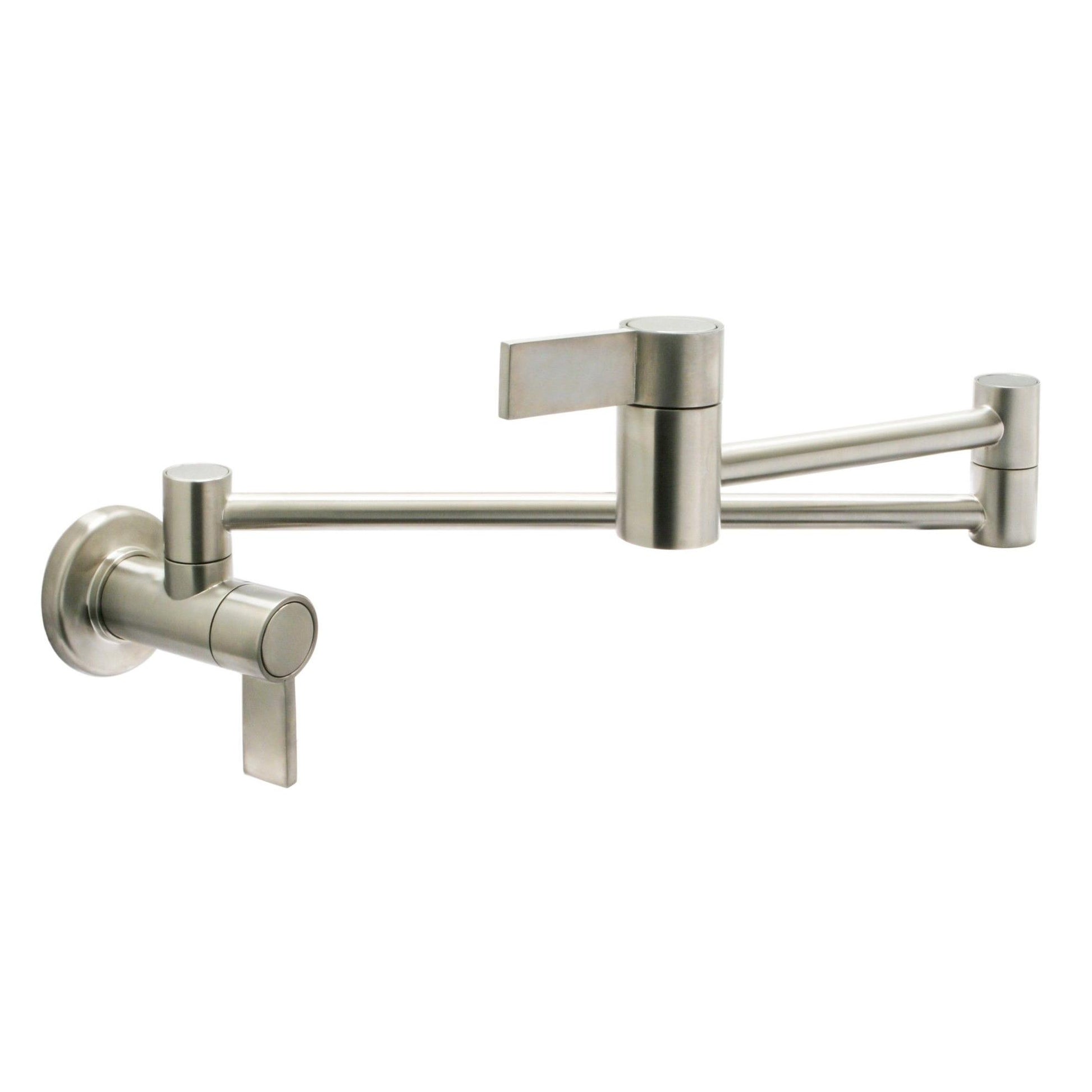 Huntington Brass Modern Style PVD Satin Nickel Wall Mounted Pot Filler
