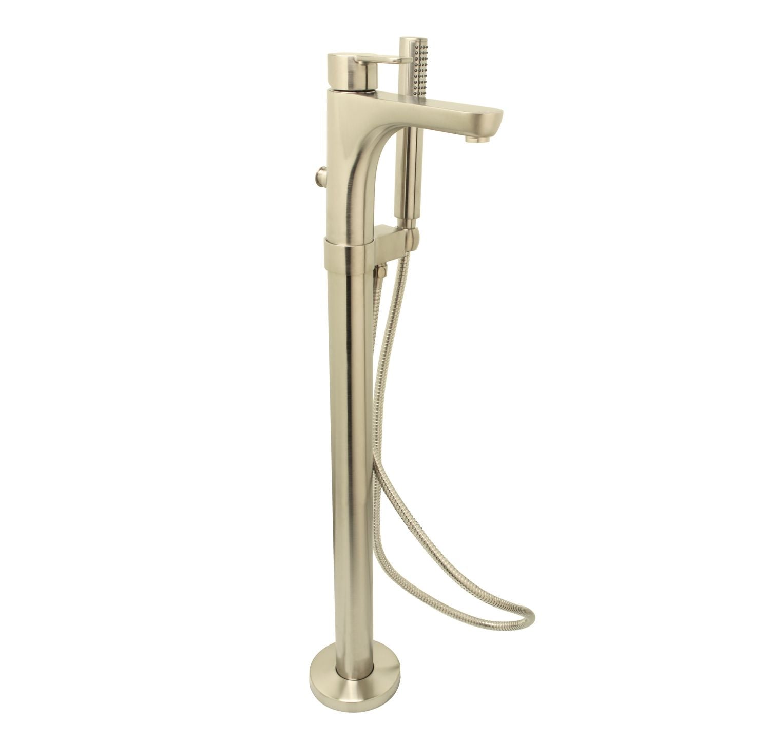 Huntington Brass PVD Satin Brass Freestanding Tub Filler Faucet With Hand Shower for Tazio and Sevaun Series