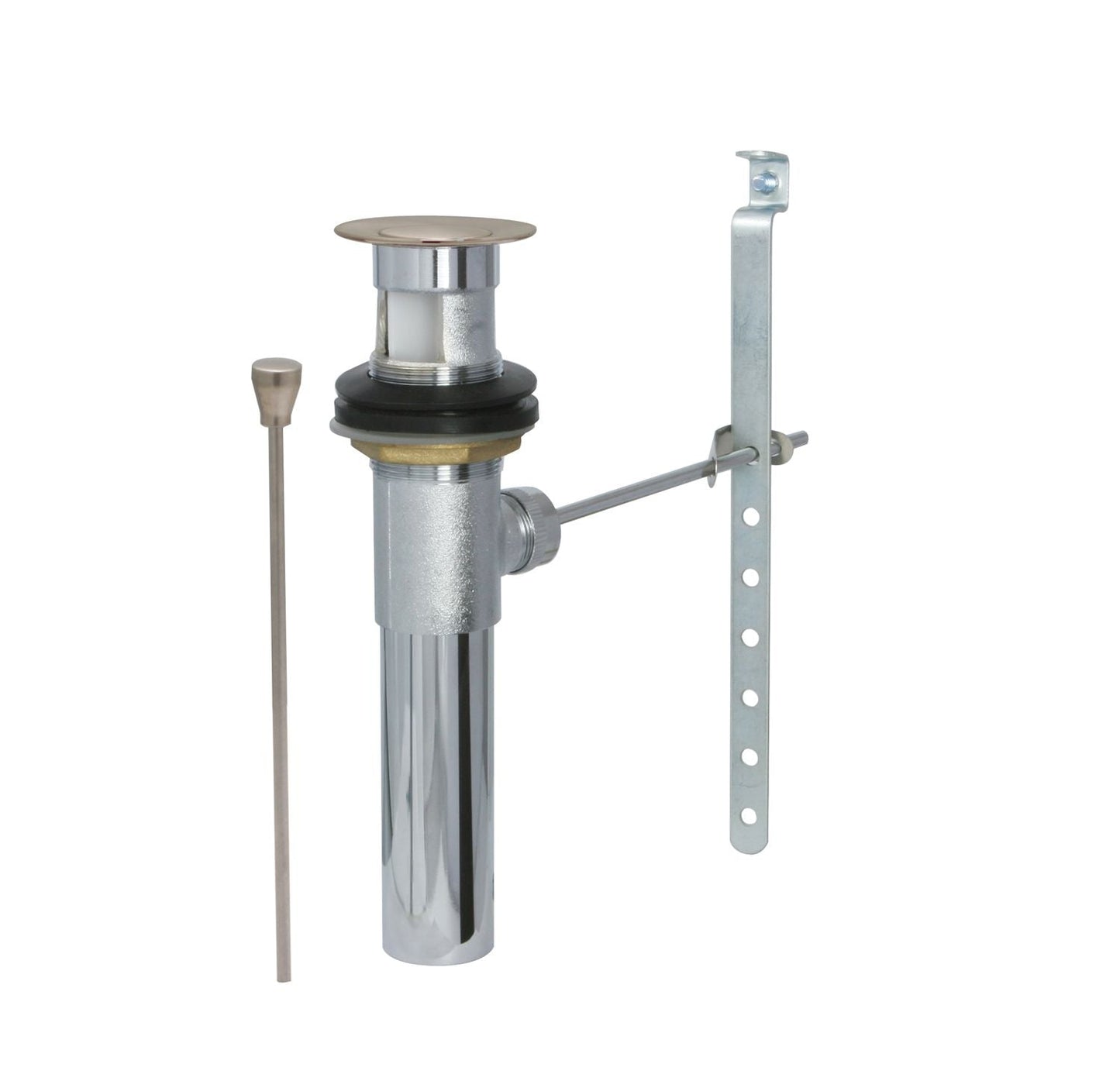 Huntington Brass PVD Satin Nickel All Brass Constructed Push Style Pop-Up Drain With Over-flow (P0111102)