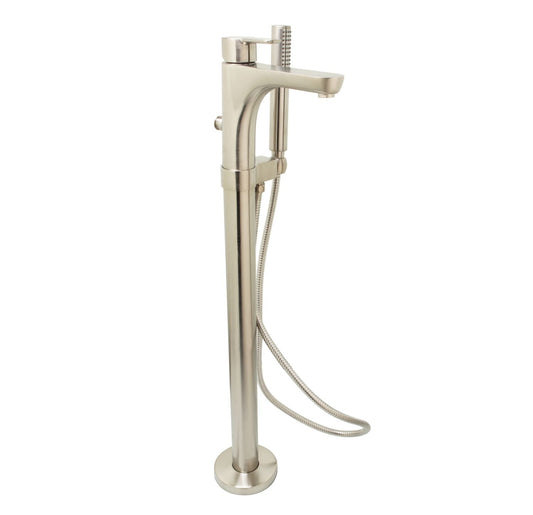 Huntington Brass PVD Satin Nickel Freestanding Tub Filler Faucet With Hand Shower for Tazio and Sevaun Series