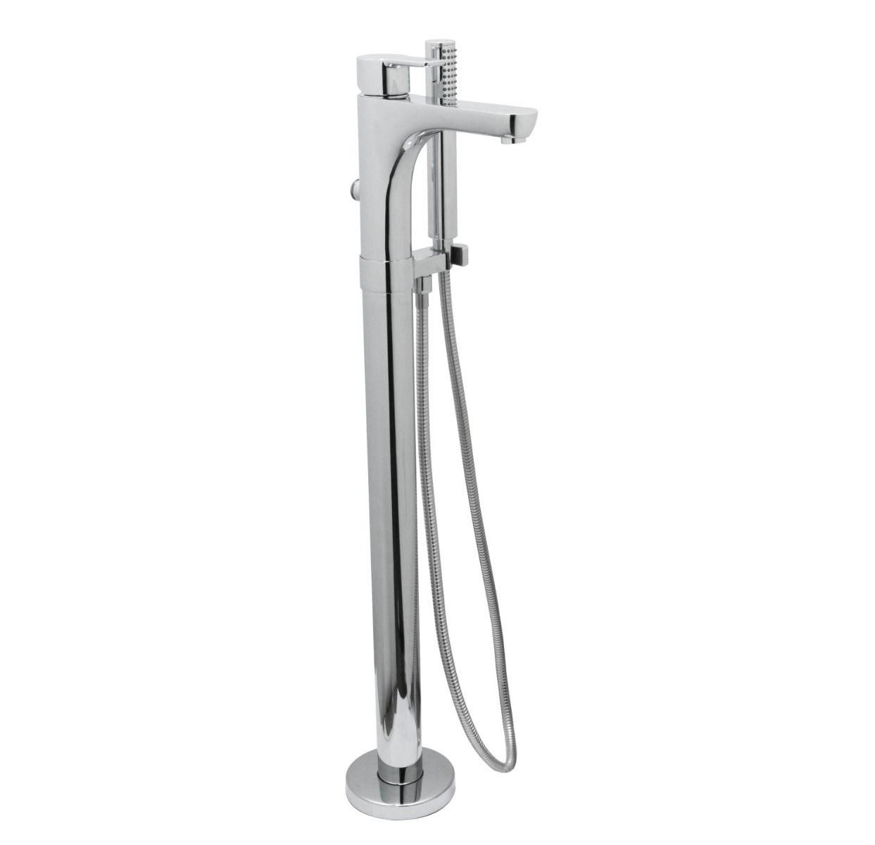 Huntington Brass Polished Chrome Freestanding Tub Filler Faucet With Hand Shower for Tazio and Sevaun Series