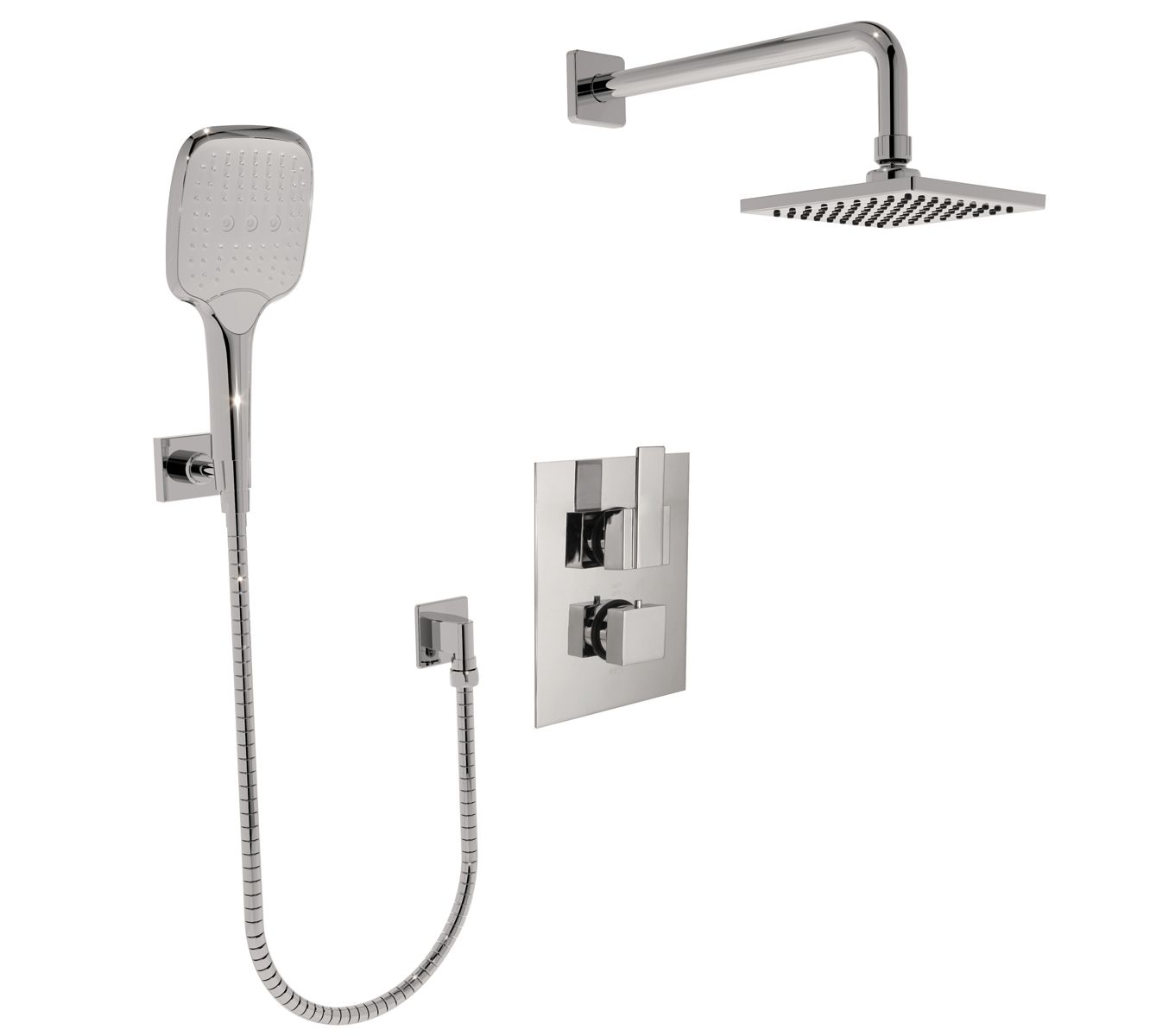 Huntington Brass Polished Chrome Square Thermostatic Shower Package