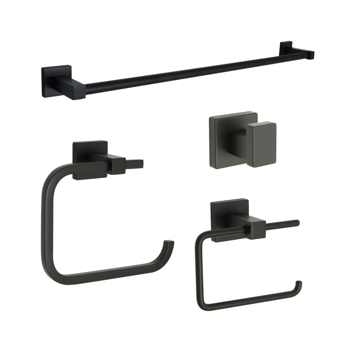 Huntington Brass Razo Matte Black Bathroom Accessory Package